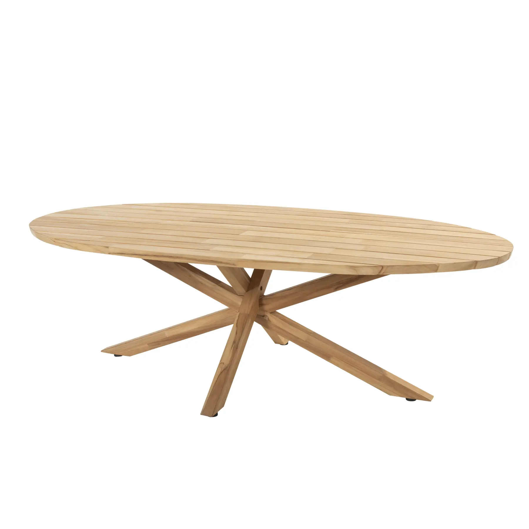 Prado 240x105 h75 Teak — овальна стільниця з тикового дерева